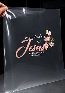 IMPRESSÃO DE DTF- MEU TUDO É JESUS - 21X13 CM