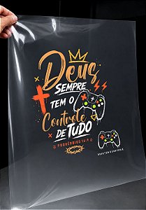 IMPRESSÃO DE DTF- DEUS SEMPRE TEM O CONTROLE INFANTIL- 23X30 CM