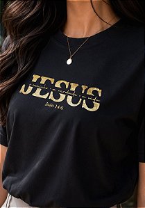 T-SHIRT FEMININA - JESUS O CAMINHO, A VERDADE E A VIDA - COR PRETO
