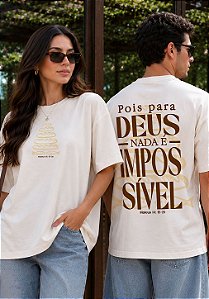 OVERSIZED - CINCO PÃES E DOIS PEIXES MATEUS 14:15-21 - COR MARFIM