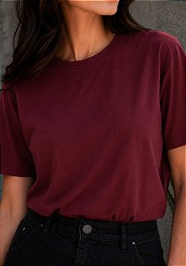 T-SHIRT FEMININA - BÁSICA - COR BORDO