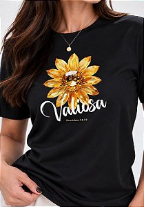 T-SHIRT FEMININA - VALIOSA - COR PRETO