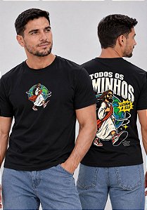 T-SHIRT MASCULINA - TODOS OS CAMINHOS LEVAM A ELE - COR PRETO