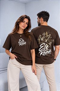 OVERSIZED - ELE REINA COROA- COR MARROM