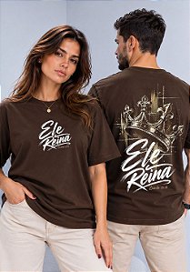 OVERSIZED - ELE REINA COROA- COR MARROM