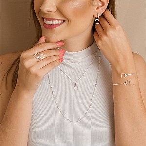 Anel duplo estribo prata 925
