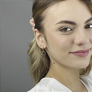 Brinco  argola  estribo prata 925 banhado ouro 18k.