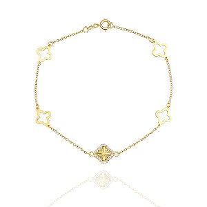 Pulseira trevos ouro  18k