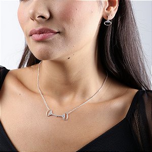 Colar bridão zircônia prata 925