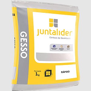 Gesso Secagem Rápida 1 Kg Em Pó Branco - Juntalider