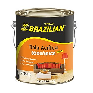 Tinta Econômica Branco Fosco 3,6l Uso Interno Brazilian