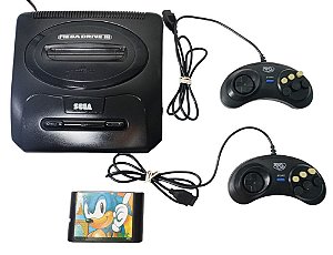 Console Mega Drive 3 (2 controles + Sonic)