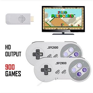 Mini console retro SF900 Gamestick  (jogos de Super Nintendo SNES e NES)