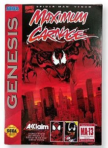 Jogo Spider-man & Venom Maximum  Carnage - Mega Drive