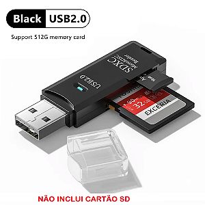Adaptador Leitor de cartão SD e Micro SD USB 2.0