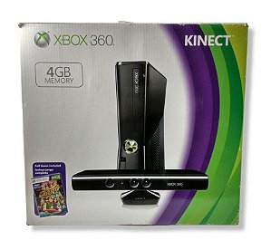 Video Game XBOX 360 Slim 4GB Controles Original e Kinect com caixa - Usado  com 6 meses garantia - Zapach - Eletrônicos e Beleza