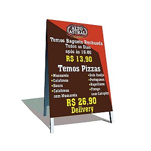 Cavalete de madeira envelopado banner 60x90cm