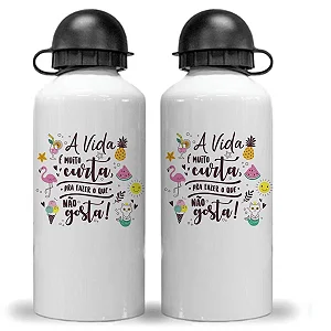 Squeeze Branco de Alumínio Personalizado 500ml