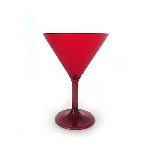 Taça de Martini Acrílico Vermelho 4 peças - KOS