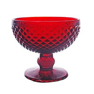 Taça Vermelha de Sobremesa 250ml Bico de Jaca com 4 peças