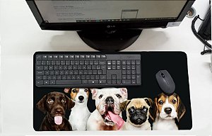 Mouse Pad / Desk Pad Grande 30x70 Linha Pets - Cachorros Amigos