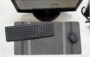 Mouse Pad / Desk Pad Grande 30x70 Linha Office - Listras Cinzas