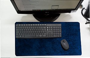 Mouse Pad / Desk Pad Grande 30x70 Linha Office - Azul  Manchado/Vintage