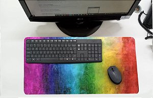 Mouse Pad / Desk Pad Grande 30x70 Linha Office - Arco Iris