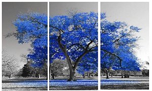 Quadro Digital - Arvore Azul Marinho - 100x200 - 3pçs