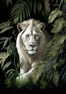 Quadro Decorativo Leão Branco