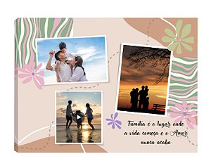 Quadro Personalizado  com Fotos Mosaico Familia Flores