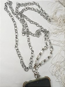 CORDÃO / CORRENTE / ALÇA  PARA CELULAR   E BOLSA CORRENTE PRATA