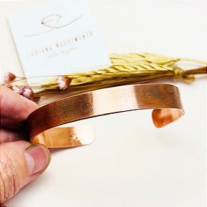 Pulseira Cobre Puro Unissex Acabamento Envelhecido