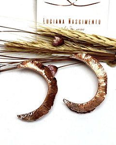 Argola Seiva em Cobre Puro e Pinos de Prata