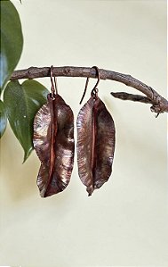 Brinco Seiva Áurea em Cobre Puro com Pintura à Fogo