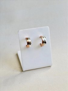 Mini Argola Duo em Cobre e Prata
