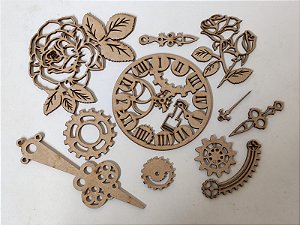 RECORTES - KIT STEAMPUNK ROSAS