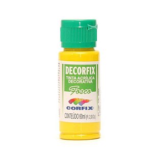 TINTA ACRÍLICA DECORATIVA 60ML 494 AMARELO PRIMARIO CORFIX