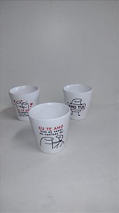 VASO CONICO FLORK 9X9 CM COM FRASES..