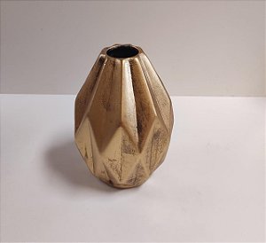 VASO CERAMICA LAPIDADO PEQUENO DOURADO ENVELHECIDO 20X 5