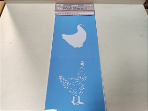 STENCIL 17X42 - ANIMAIS GALINHA