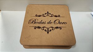 CAIXA BODAS DE OURO 25X25X06