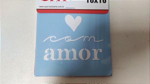 STENCIL 10X10 - FRASE COM AMOR