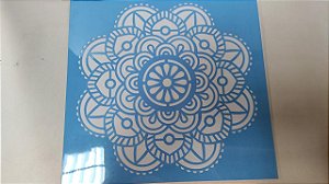 STENCIL 30,5X30,5 - MANDALA FLOR VITRAL