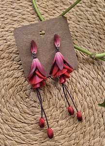 Brinco Flor Brinco de princesa vermelho 👑