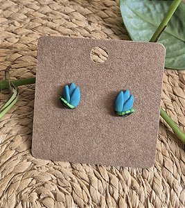 Brinco mini tulipa azul
