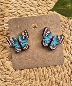 Brinco Borboleta azul