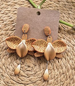Brinco Orquídea Ocre
