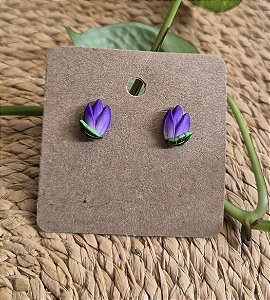 Brinco mini tulipa roxo