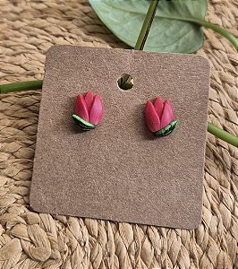 Brinco mini tulipa vermelha